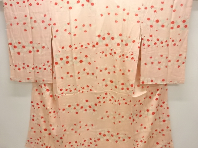 アンティーク　錦紗菊に楓・梅模様長襦袢